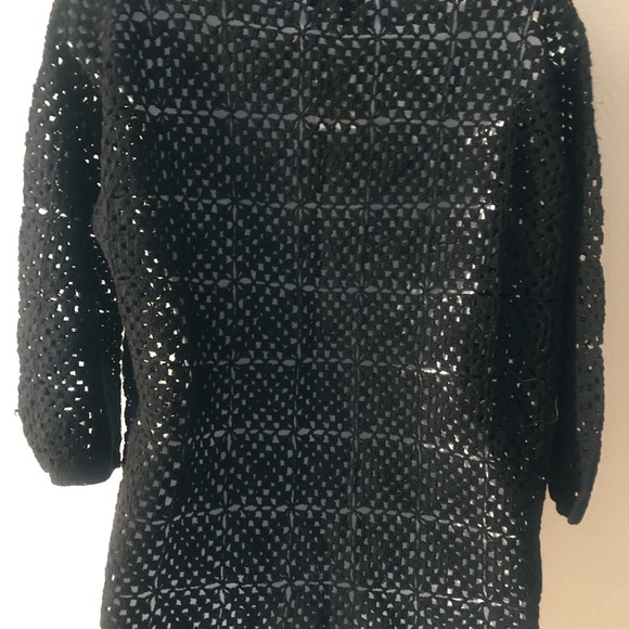 JOIE BLACK CROCHET SWEATER - Picture 5 of 8